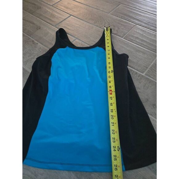 Women's Juno Active Tankini Swim Top Blue and Black Size 1x‎ - Picture 2 of 7